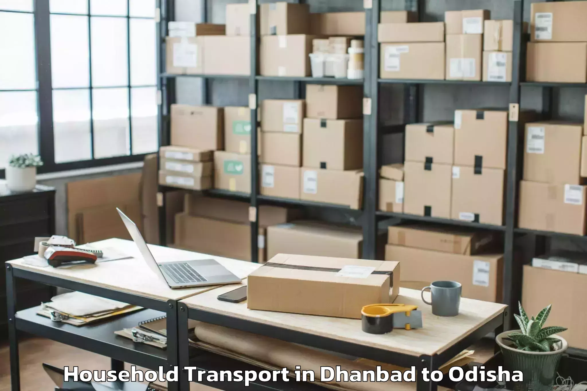 Book Dhanbad to Bhawani Mall Household Transport Online